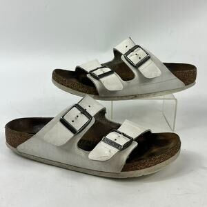 Birkenstock Arizona Unisex White Birko-flor Slide Sandals Size 36 US Womens 5.5